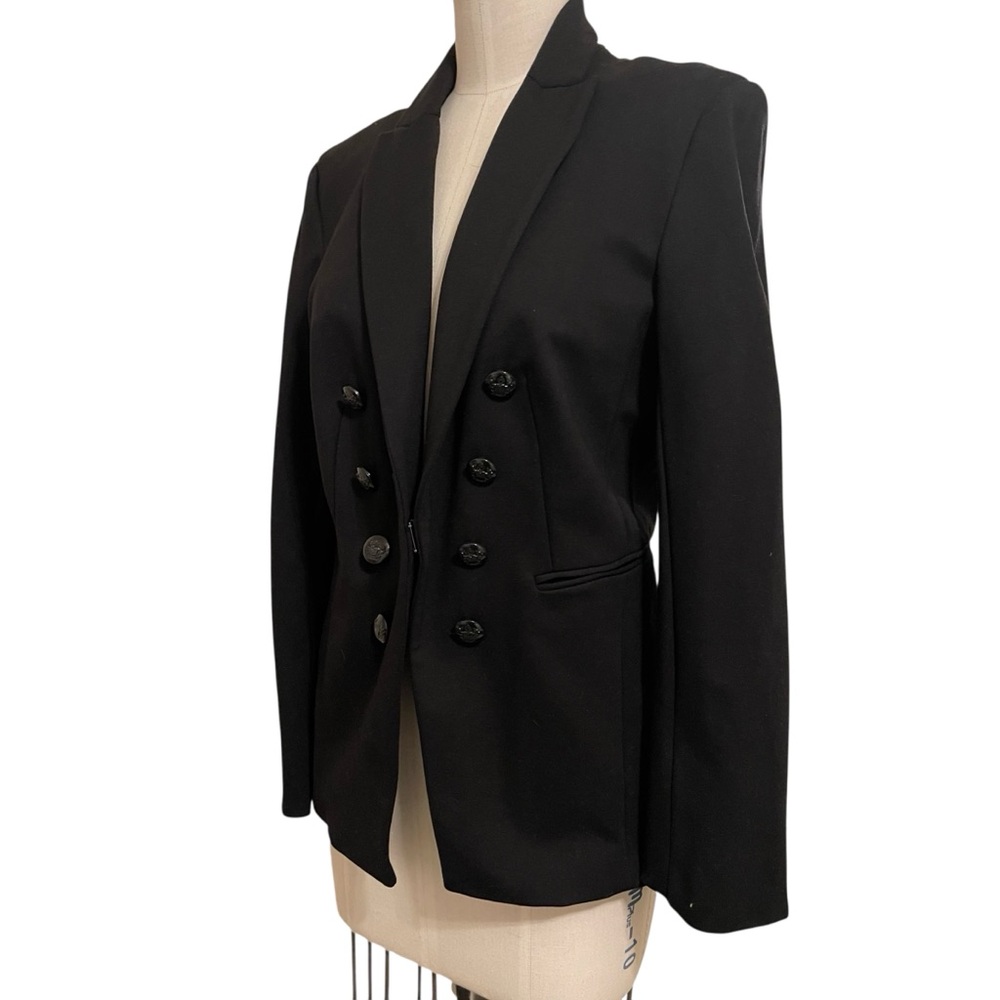 ❤️ T. Tahari Black Ponte Tailcoat Military Style Blazer - Picture 3 of 9